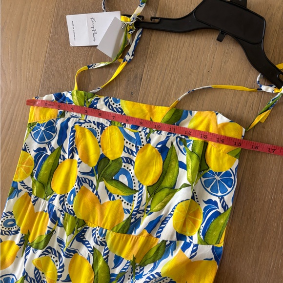 Kenny Flowers The Positano Resort Dress Lemon Print tie tank maxi sundress NWT - Picture 10 of 12